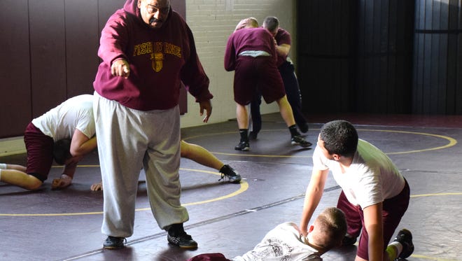 Fishburne  Military School wrestling coach Terry Waters coached the Caissons to their third straight runner-up finish at the Virginia Independent Conference championships last weekend.