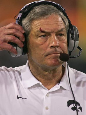 Iowa Hawkeyes head coach Kirk Ferentz in the fourth