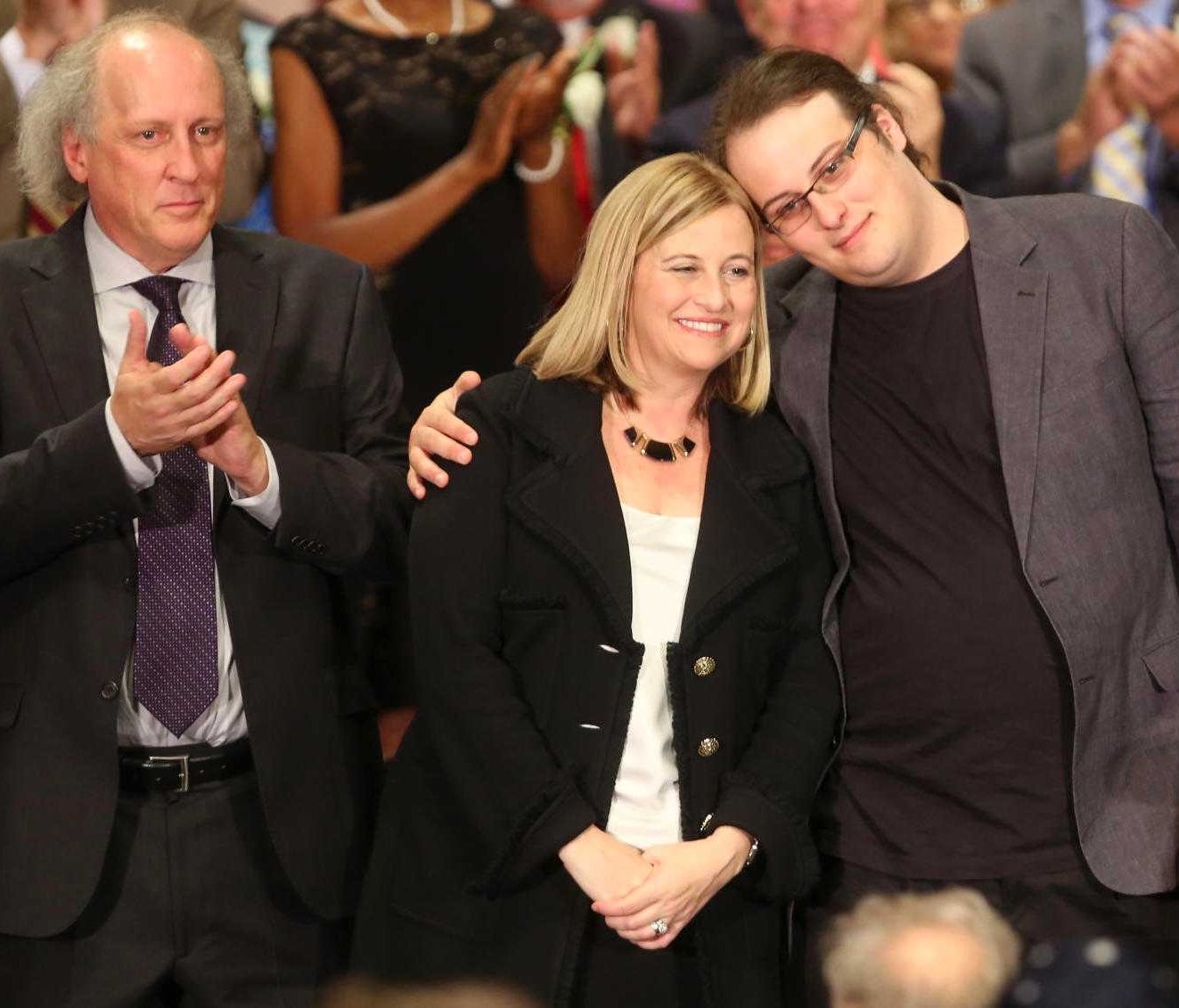 Max Barry with Mayor Megan Barry and Bruce Barry during Barry's swearing-in ceremony in 2015.