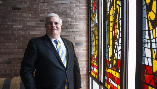 University of Great Falls’ incoming president Anthony Aretz was photographed in the Trinitas Chapel on Monday. Aretz has more than 30 years of academic experience and will assume office in July