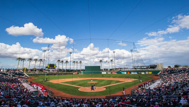 A general view of Goodyear Ballpark in Goodyear, Arizona.