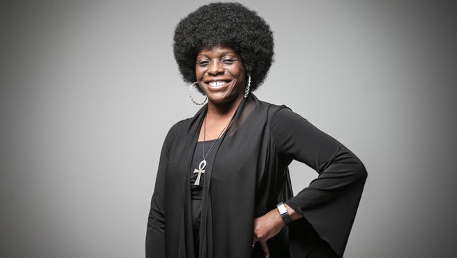 Pioneering local journalist, Eunice Trotter, one of the new inductees in to the Indiana Journalism Hall of Fame, Wednesday May 19, 2017. For her Indy Star photo shoot Trotter brought back the 1976 hair style she wore when she began working at the Indianapolis Star. 