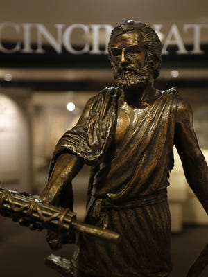 A statue of Cincinnatus is displayed in the Cincinnati History wing at the Cincinnati Museum Center at Union Terminal.