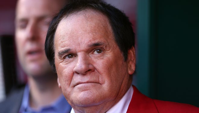 Former Reds player and manager Pete Rose at the 86th MLB All-Star Game at the Great American Ball Park on July 14, 2015 in Cincinnati