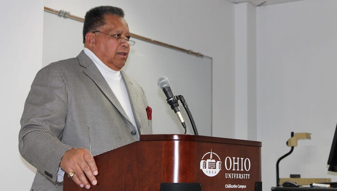 Local businessman Carvel Simmons, of Frankfort, shared his experiences and success story Thursday at Ohio University-Chillicothe
