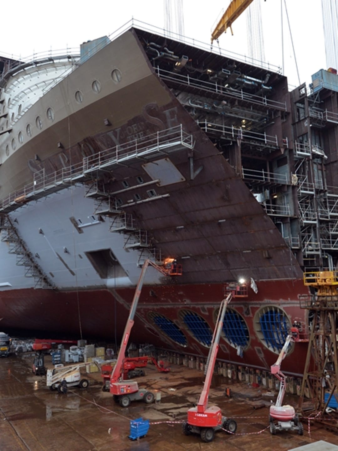 cruise ship under construction