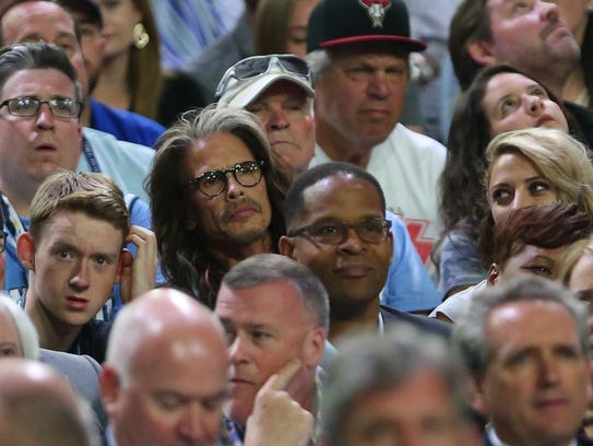 Aerosmith lead singer Steven Tyler attends the NCAA