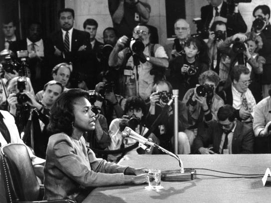 Anita Hill testifies before the Senate Judiciary Committee