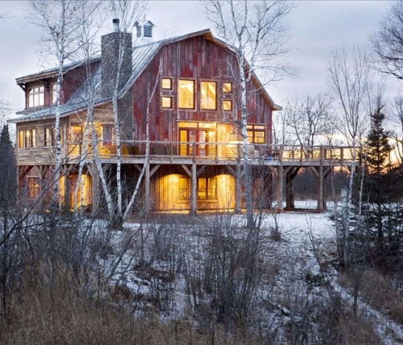 This six-bedroom rental in Maple, Wis., sleeps 20 and rents for an average of $786 a night.