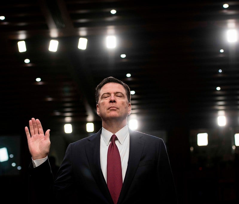 Former FBI director James Comey in Washington D.C. on June 7, 2017