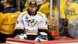 Nashville Predators goalie Pekka Rinne (35) sits on
