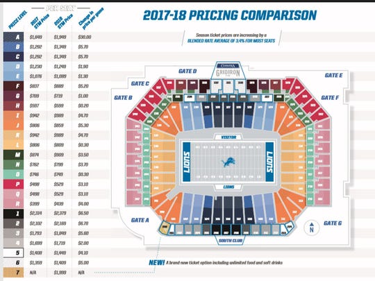 Lions ticket prices going up by average of 3.4 percent