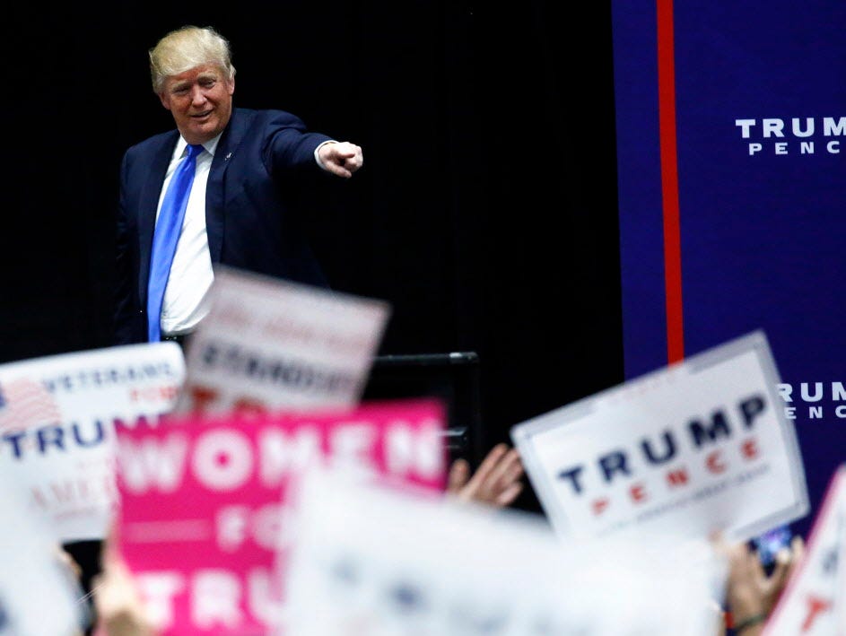 Donald Trump campaigns in Sioux City, Iowa, on Nov. 6, 2016.