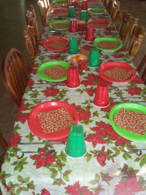 The Eicher children enjoy setting a big long table for family and visitors for special holidays.