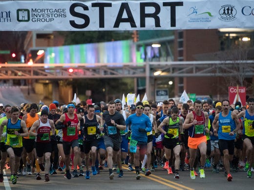 Runners start the Covenant Health Knoxville Marathon