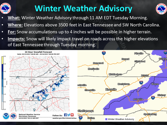 Up To 4 Inches Of Snow Possible In Higher Elevations