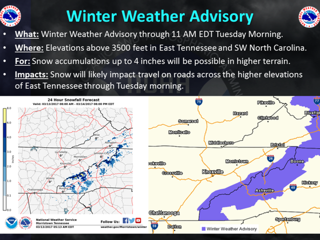 Up To 4 Inches Of Snow Possible In Higher Elevations