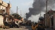 Smoke billows during the Iraqi Counter-Terrorism Service