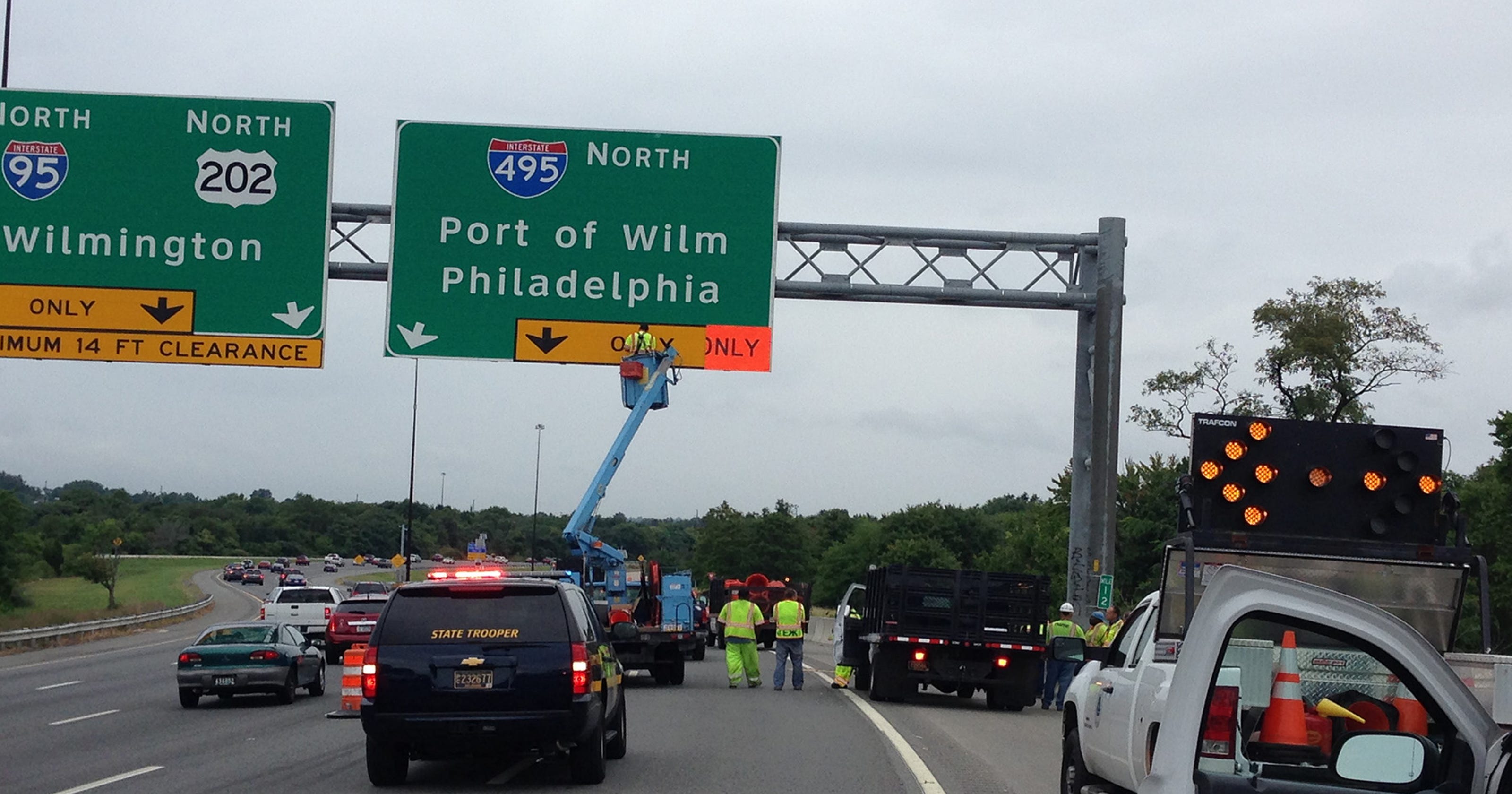 All lanes reopen on Delaware's I495 bridge