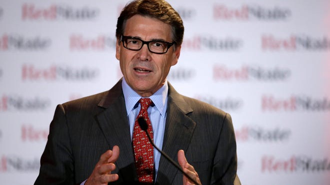 Gov. Rick Perry addresses attendees at the 2014 Red State Gathering, on Aug. 8, 2014, in Fort Worth, Texas.