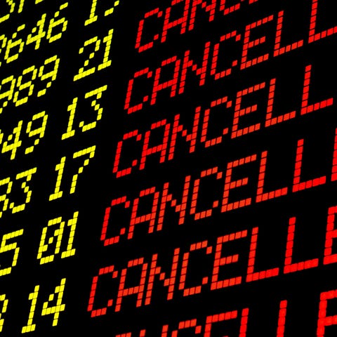 flight cancelled sign