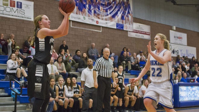 Pine View's Claire Newby scores at the end of the third quarter in a game earlier this season.
