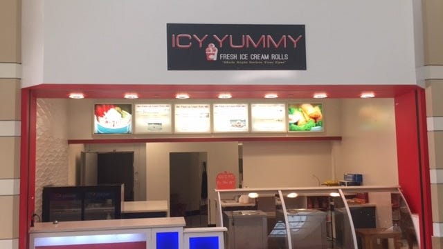 Icy Yummy will open for the first time Friday morning in Wausau Center mall, serving ice cream rolls and egg rolls.
