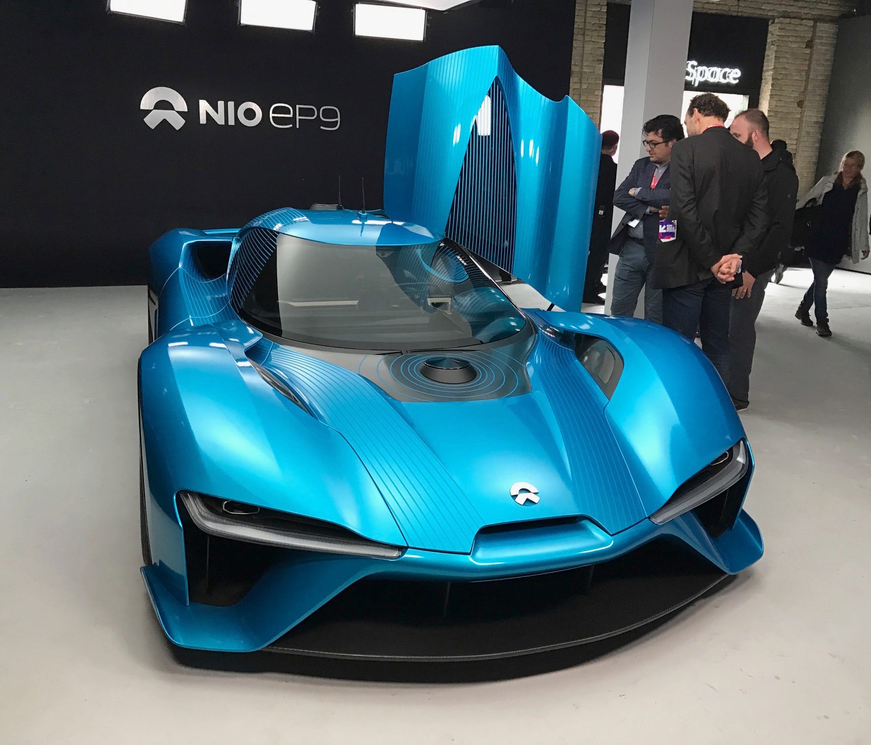The NIO EP9, which recently set a track record for autonomous cars at Austin's F1 racetrack, lured crowds at SXSW 2017.
