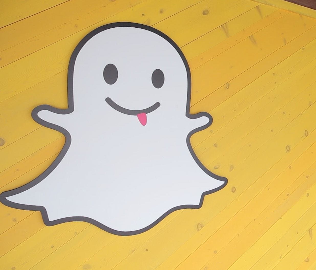 The Snapchat ghost on the wall of the old Snapchat beach house in Venice, Ca.