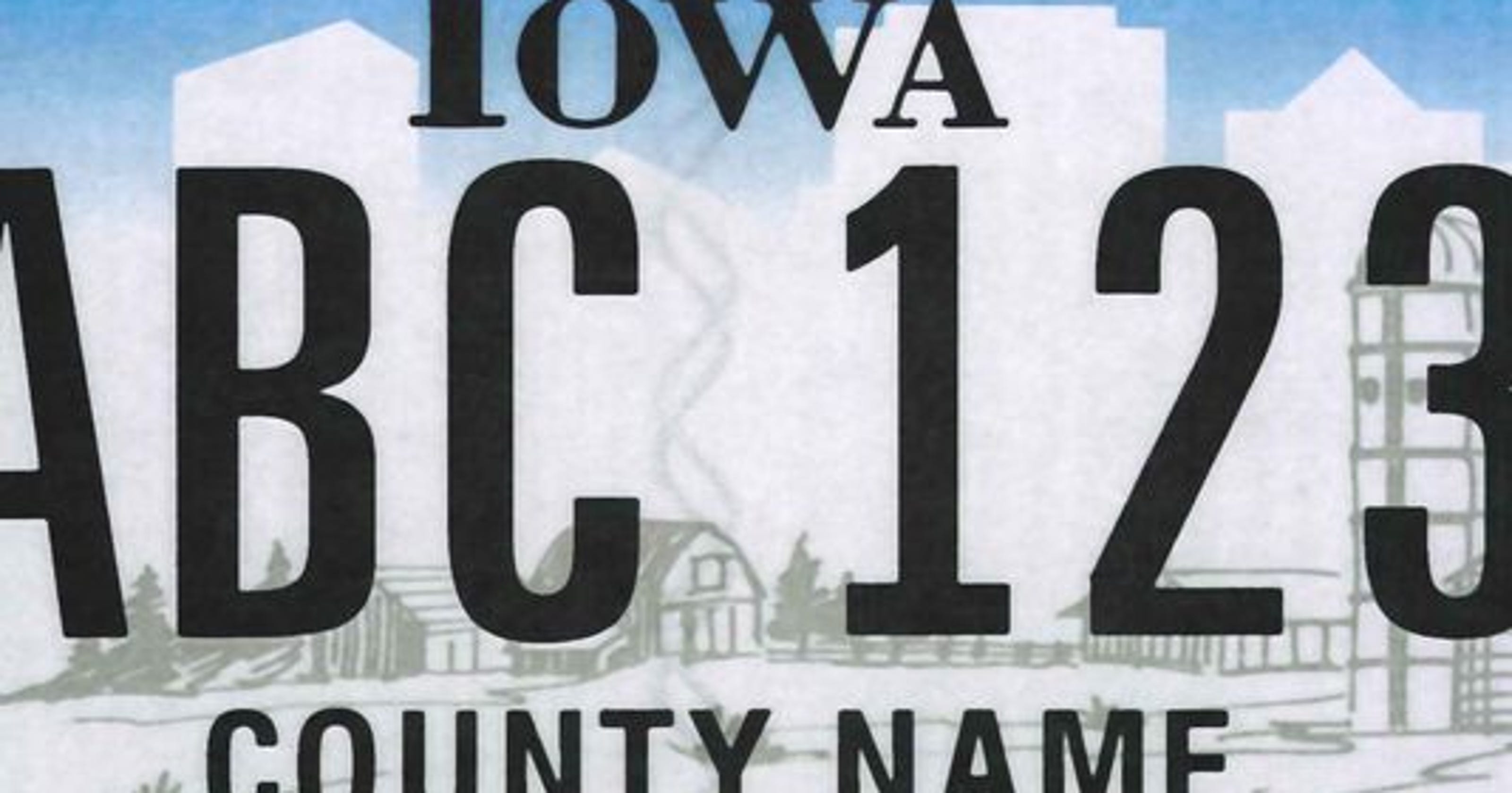 Printable Iowa Temporary License Plate