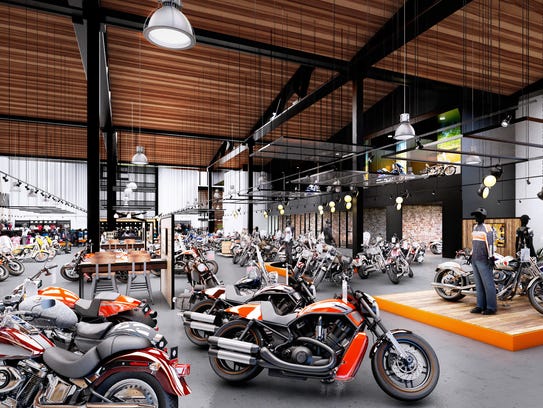 A rendering of the inside of Rommel Harley-Davidson's