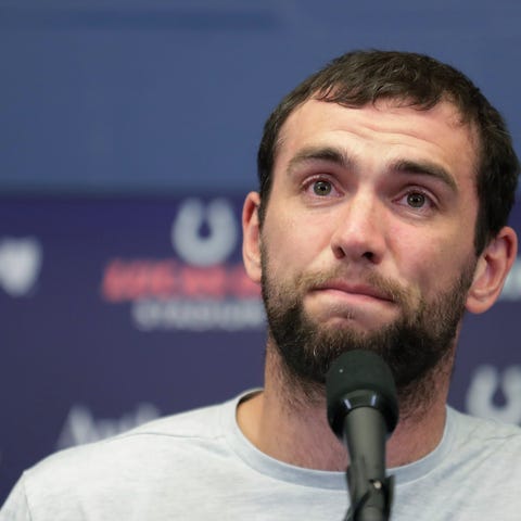 Indianapolis Colts quarterback Andrew Luck speaks 