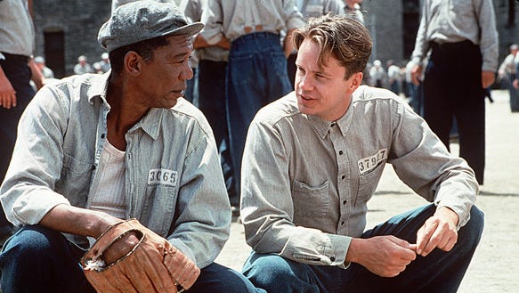 Morgan Freeman, left, and Tim Robbins make the most
