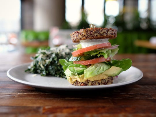 The inside-out quinoa burger at True Food Kitchen.