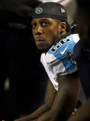 Titans running back Dexter McCluster rests on the bench during the fourth quarter against the Falcons at the Georgia Dome on Friday.