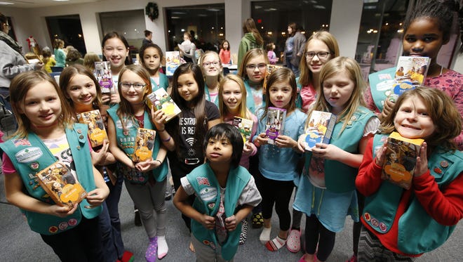 Manitou Council Girl Scouts celebrate their cookie kickoff with a sleepover at the Wisconsin Maritime Museum in Manitowoc Saturday, Jan. 7.