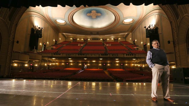 Arnie Rothschild, president of Rochester Broadway Theatre League, says jacks brace the stage to support productions with heavier sets and equipment. The orchestra pit is so small that some musicians, hooked up to microphones, play in a hallway.