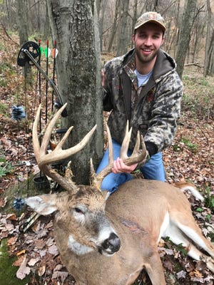 Forrest Payne of Madison, Plymouth native took this nice buck two weeks prior to the deer/gun season in Sauk County. Forrest was hunting with dad, Adam Payne, Sheboygan County Administrator. The archery and crossbow season will continue through Jan. 7, 2018.