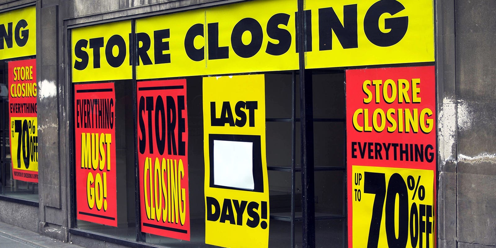 Everything was closed. Closed Store. Closed Stores Downtwon.