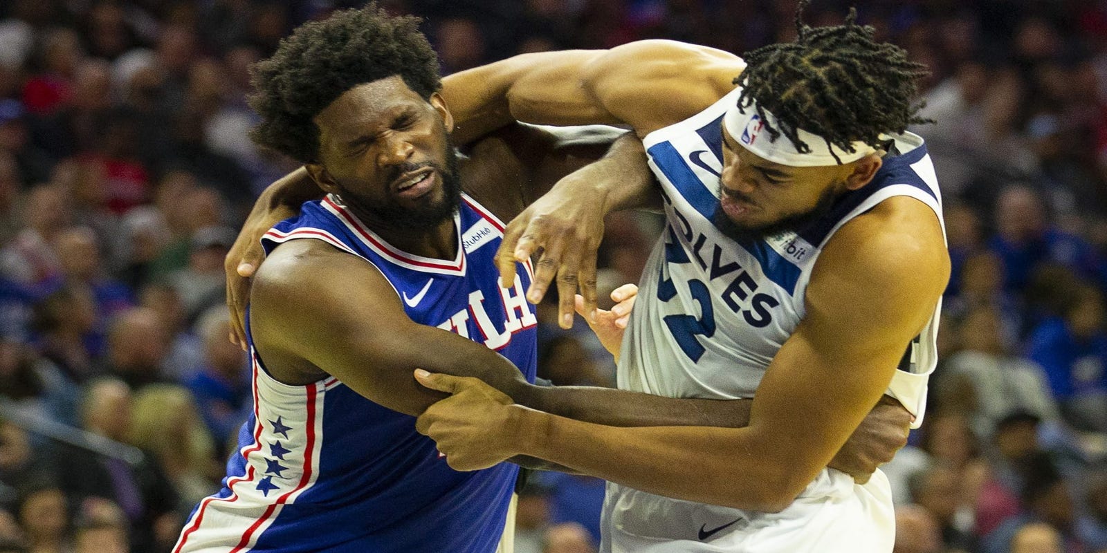 Karl Anthony Towns Joel Embiid Each Suspended Two Games For Fight