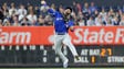 May 1: Blue Jays second baseman Devon Travis jumps