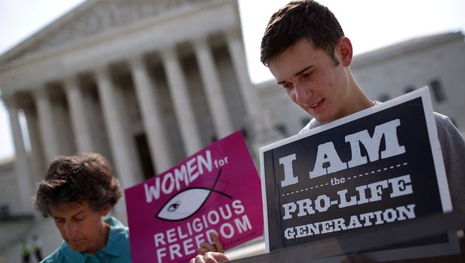 Pro-life activists gather outside the U.S. Supreme Court  in this 2014 file photo