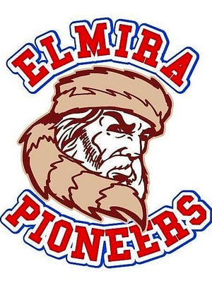 Elmira Pioneers logo.