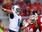 Titans quarterback Marcus Mariota (8) passes in the