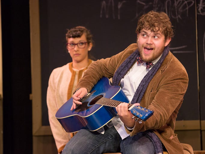 Caroline Wolfe playing Miss Mullins and Noah Schmitt