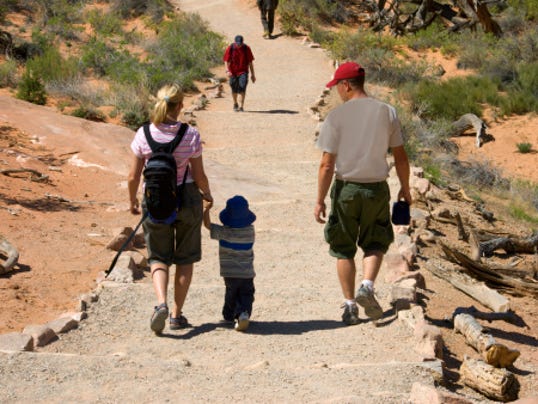 Family hiking