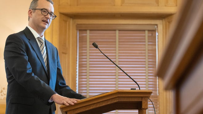 Carl Folsom III, shown here speaking in June, will again be nominated to fill a seat on the Court of Appeals, Gov. Laura Kelly announced Monday.
