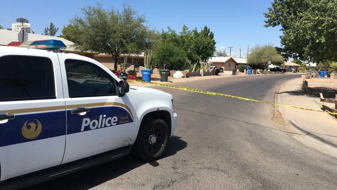 A 35-year-old woman was injured when struck by a small-caliber projectile on March 30, 2016, in a neighborhood near 69th Avenue and Camelback Road, Phoenix police said.