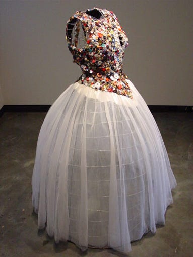 This dress, titled "Mother of Pearl" by York artist