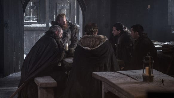 Tormund, Jon, Gendry, Jorah and Davos, ready to go